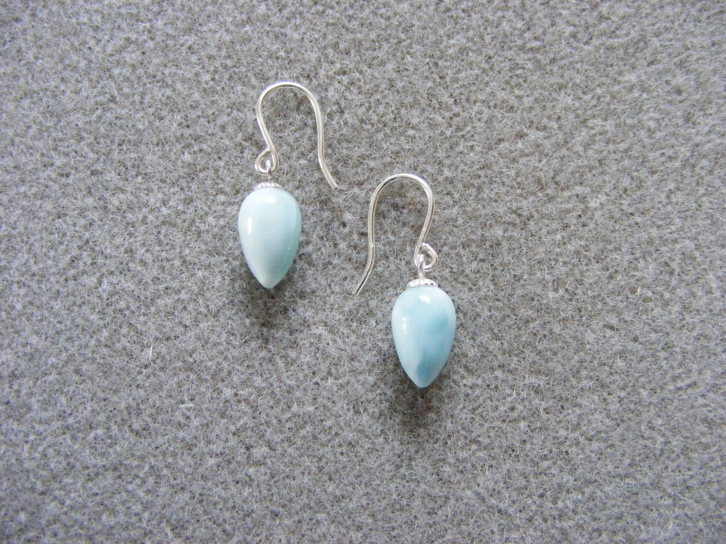 Ohrhänger, Larimar-Pendel, poliert
